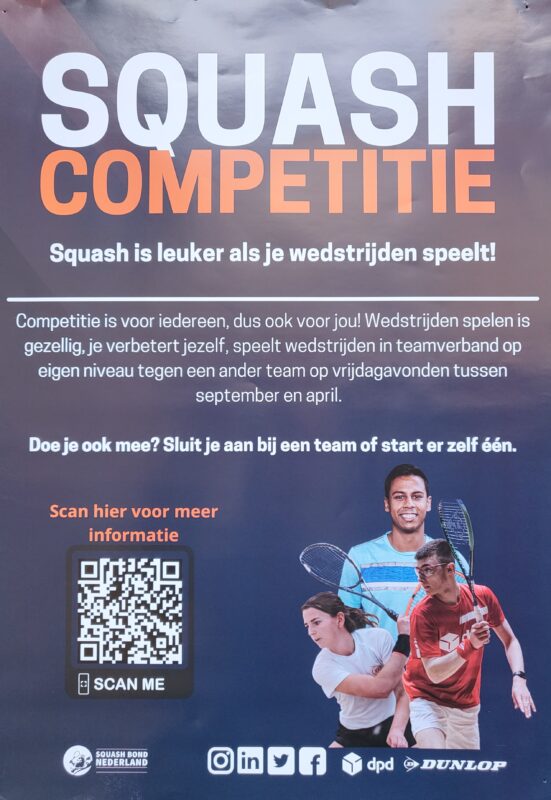 Squash competitie poster